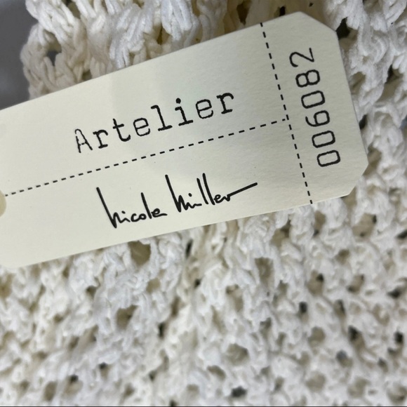 Nicole Miller Artelier Crochet Swimsuit Cover-Up Sexy Sweater Dress White‎ Large - Picture 6 of 14